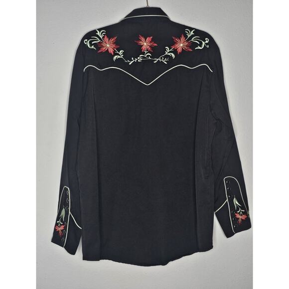 Scully Western Shirt Men's Large Embroidered Pearl Snap Cowgirl Cowboy - Picture 3 of 11